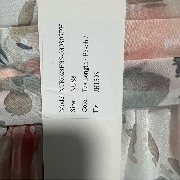 MissJophiel Ruffled Tea Length Pink Bridesmaid, Prom Dress, New with Tags - Picture 5 of 5